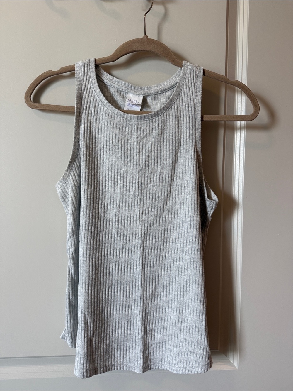 Stars and Above Light Heather Gray Ribbed Women's Tank Top